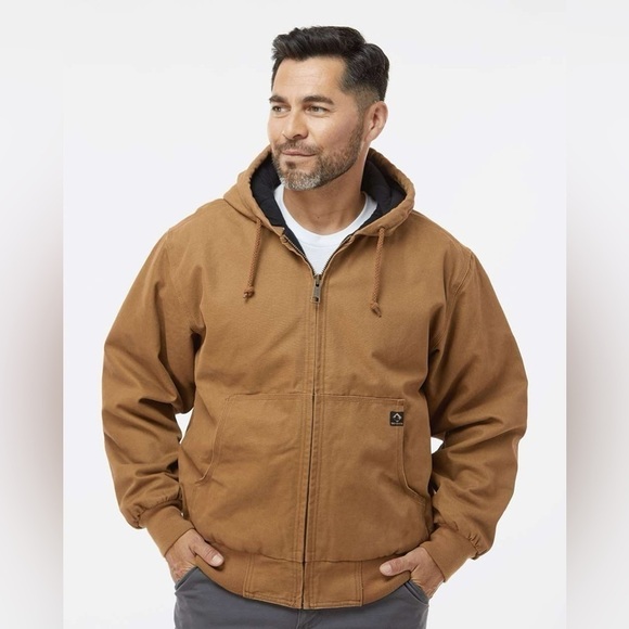 Heavy Cotton Canvas Work Jacket - Color: Saddle Brown - Sizes: XS-XL - Picture 2 of 3